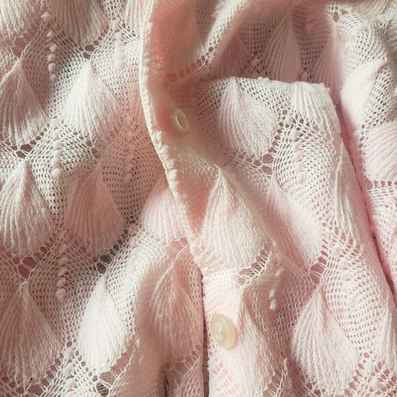 60s pink crochet cardigan - Picture 5 of 5